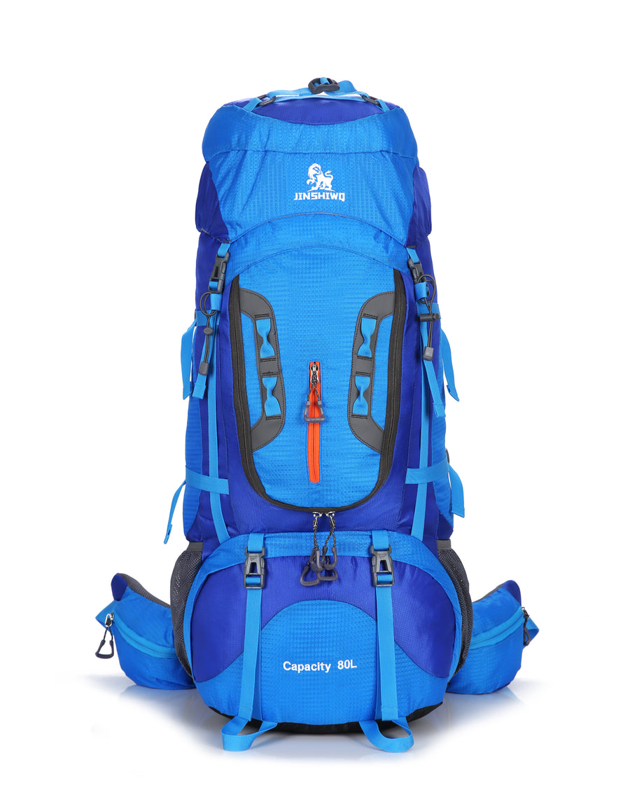 80L Wanderrucksack, MOLLE, Wasserdicht, Trekkingrucksack, Outdoor, bag, Waterproof, Trageunterstützung aus Aluminiumlegierung, Reisetasche, 1,65 kg, 80cm * 30cm * 40cm